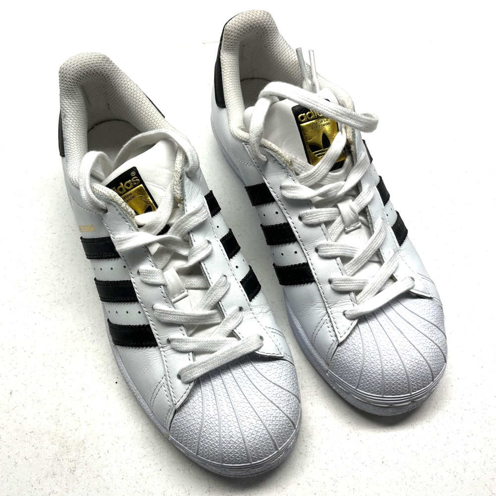 ADIDAS Superstar J Shell Toe Low Top Sneakers Sz 6.5 White/Black